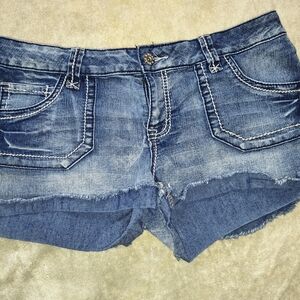 Denim Cutoff Women’s Shorts - Blue